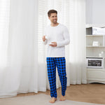Menzstyle Men’s Plaid Long Sleeve Pajama Set