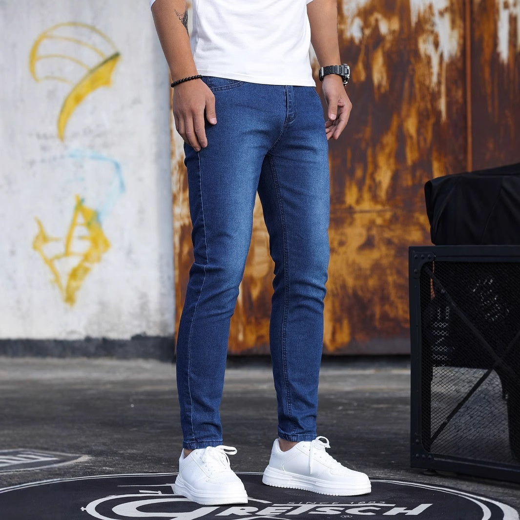 Menzstyle Retro Zipper Stretch Jeans – Slim Fit for Men