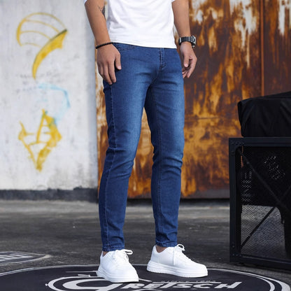 Menzstyle  Retro Zipper Stretch Jeans Slim Fit