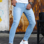 Menzstyle Retro Zipper Stretch Jeans – Slim Fit for Men