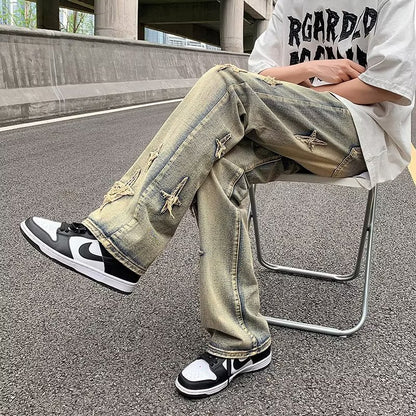 Menzstyle  Men’s Loose Fit Denim Trousers