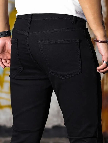 Menzstyle  Retro Zipper Stretch Jeans Slim Fit