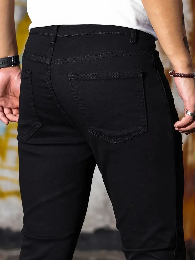 Menzstyle  Retro Zipper Stretch Jeans Slim Fit